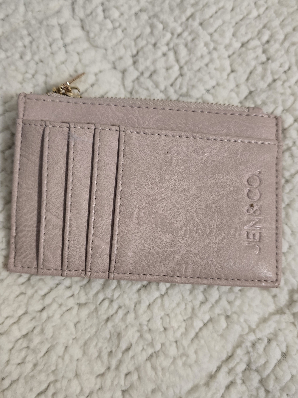 JEN & CO. Blush Pink Zip Card Holder
